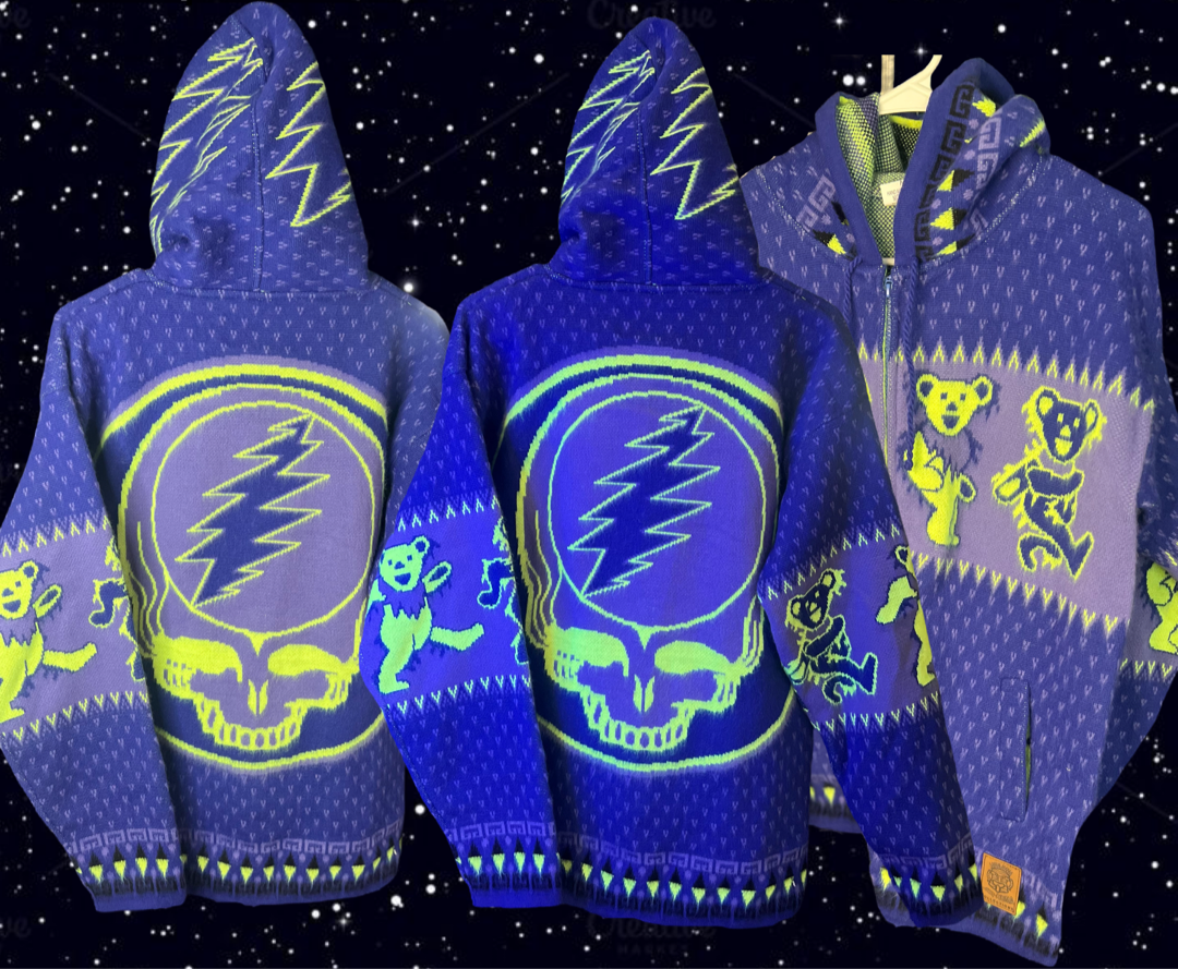 Purple & UV reactive SYF alpaca jacket