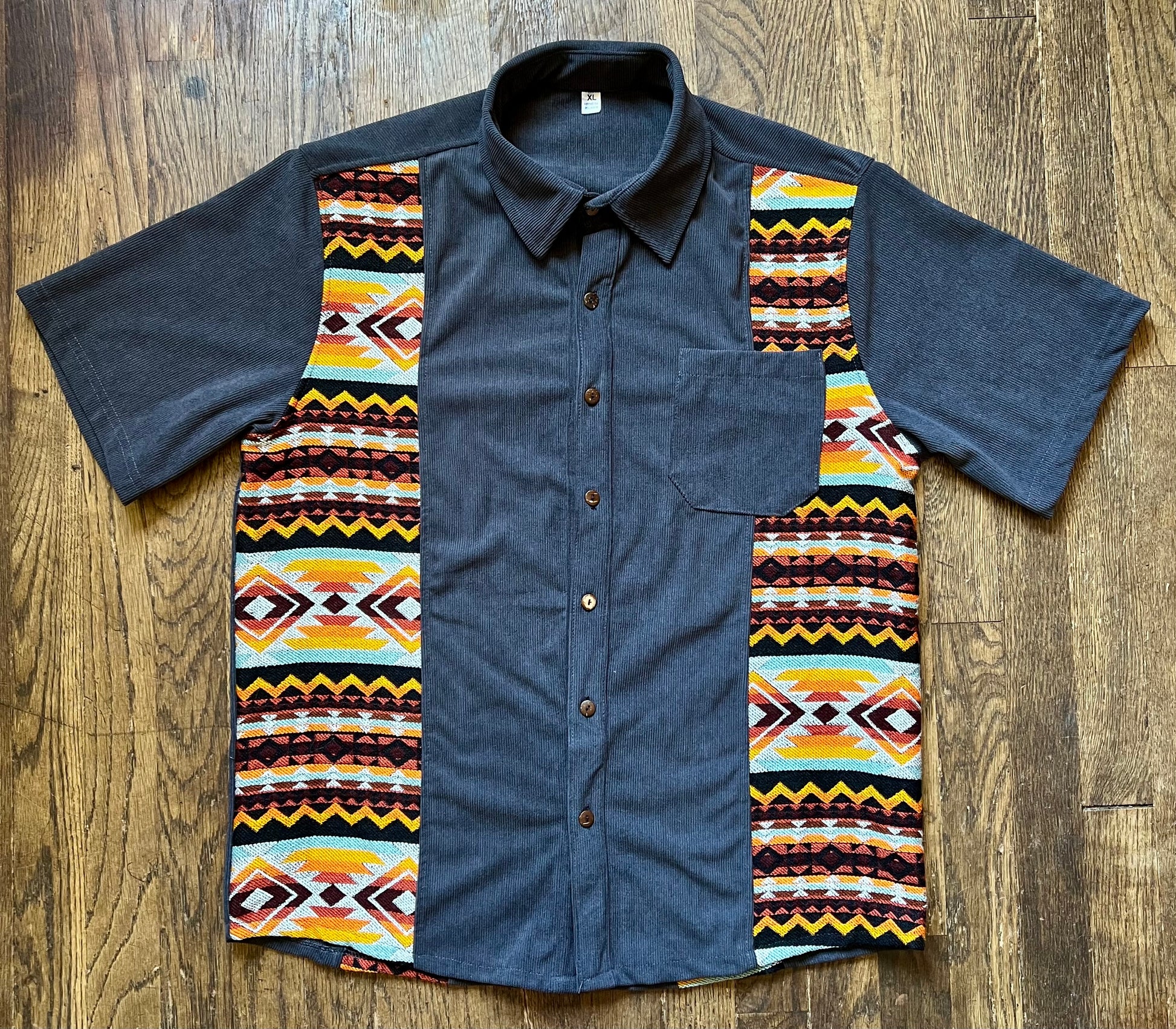 Silly Goat Corduroy+HandWoven Button up