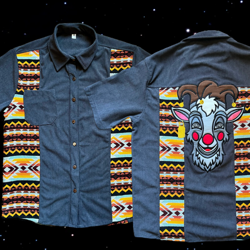 Silly Goat Corduroy+HandWoven Button up